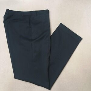 Canali Pants Men 38x35 Blue Dress Wool Flat Front Straight Cuffed Suit Business
